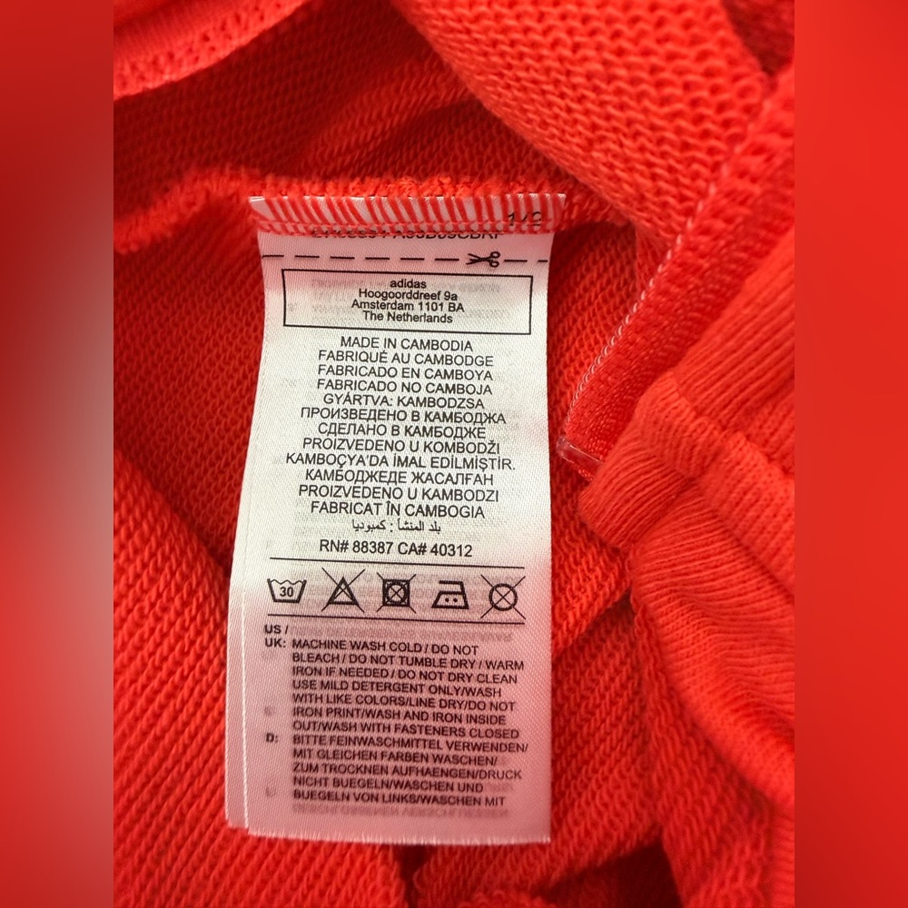 adidas Bright Red Drawstring Jumpsuit - Picture 9 of 10